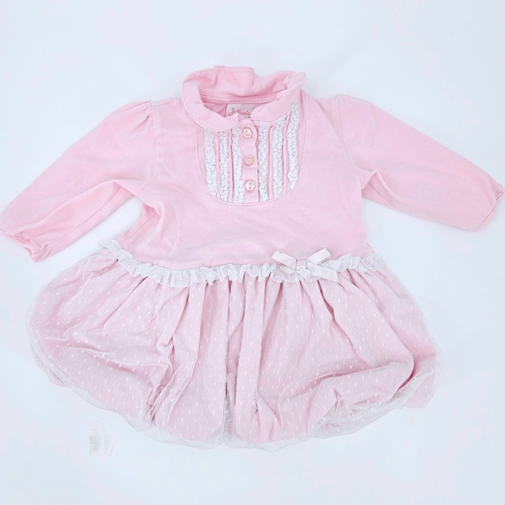 Jillian's Closet Pink Lace Pointelle Bubble Dress Baby Girls 9M Whimsigoth